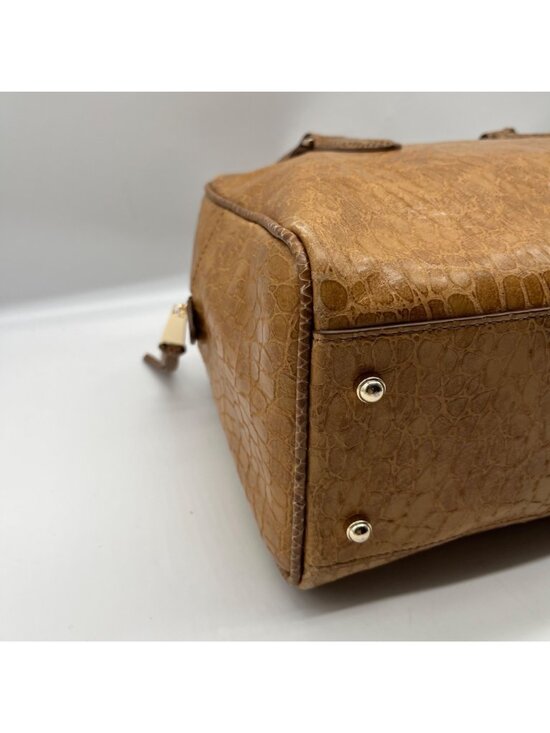Brahim Brown Embossed Leather Shoulder Bag main image 9